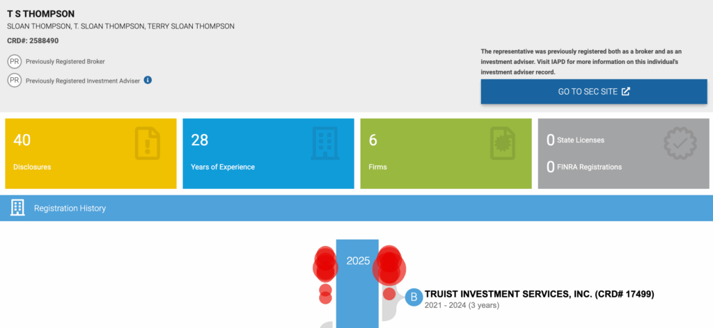 Broker Terry Sloan Thompson lawsuit